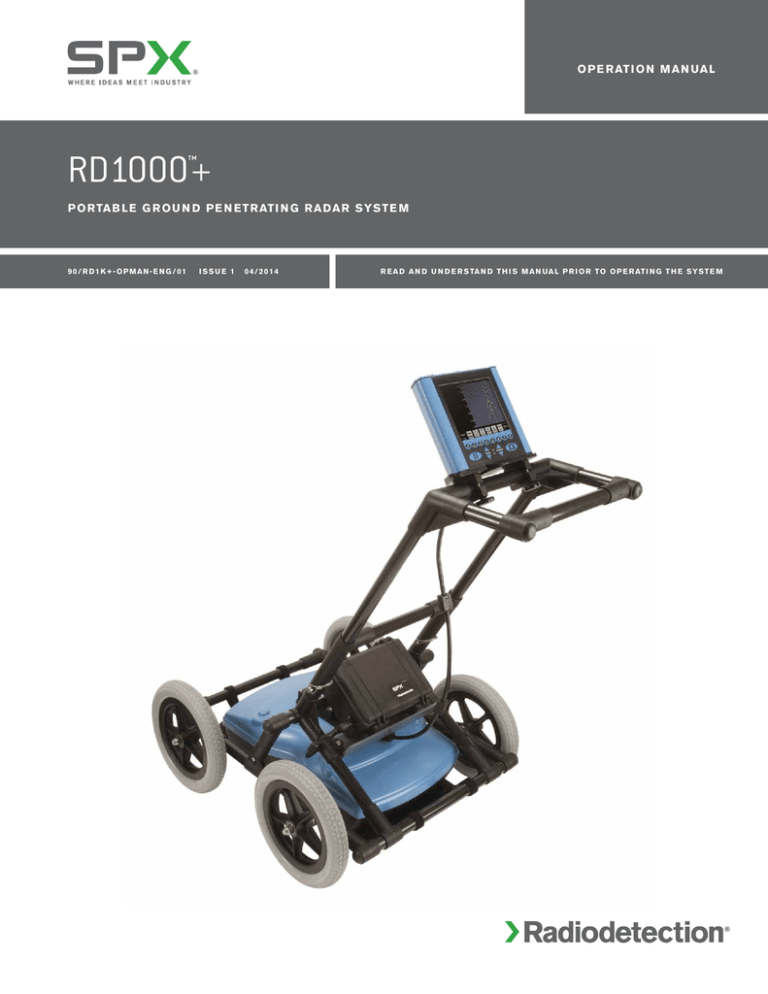 RD1000 + ™ oPe rati on man ual RD1000 + ™ oPe rati on man ual