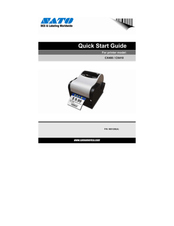 SATO CX400 410 Quick start guide SATO CX400 410 Quick start guide