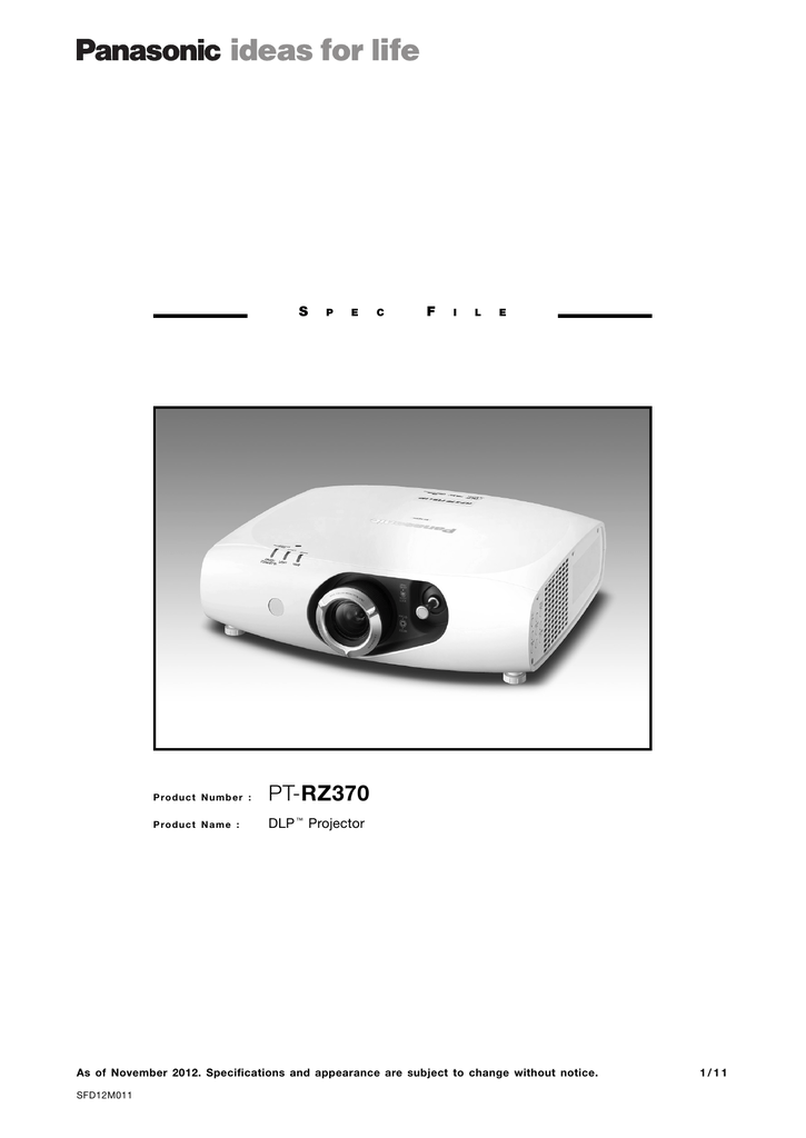 Panasonic PT-RZ370E Owner Manual | Manualzz Panasonic PT-RZ370E Owner Manual | Manualzz