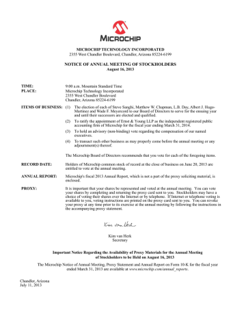 2013 Proxy Statement and Annual Report 2013 Proxy Statement and Annual Report