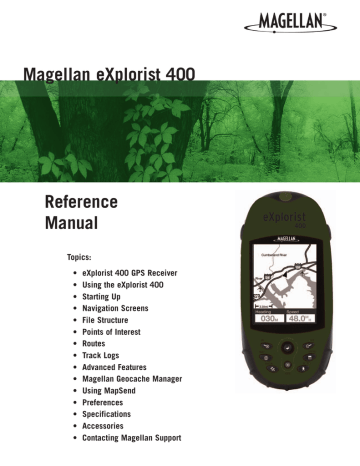 Magellan eXplorist 400 Reference Manual | Manualzz