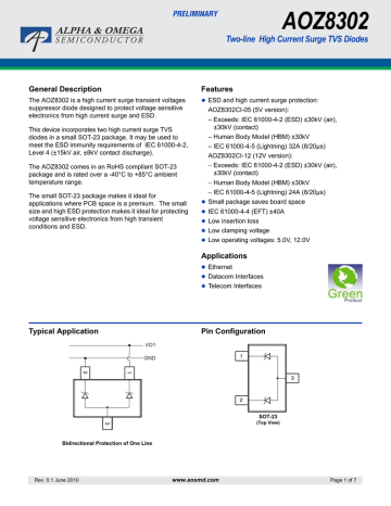 Download datasheet for AOZ8302CI-12 by Alpha and Omega Semiconductor Download datasheet for AOZ8302CI-12 by Alpha and Omega Semiconductor