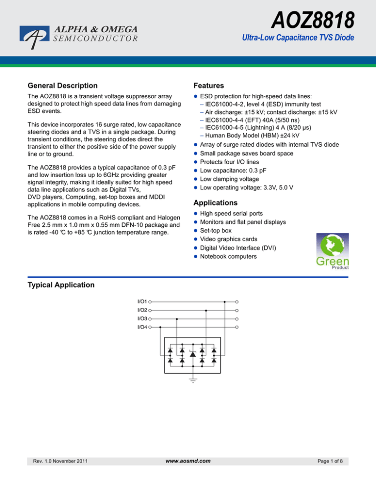 Download datasheet for AOZ8818DI-05 by Alpha and Omega Semiconductor Download datasheet for AOZ8818DI-05 by Alpha and Omega Semiconductor