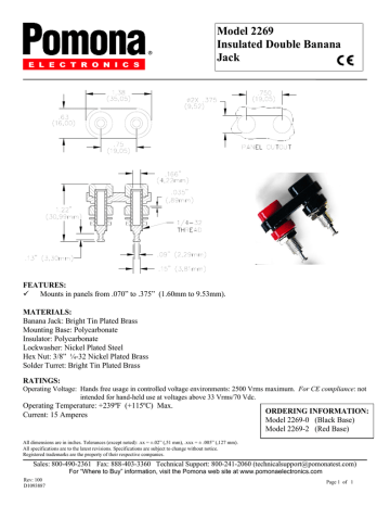 Download datasheet for 2269-2 by Pomona Electronics Download datasheet for 2269-2 by Pomona Electronics