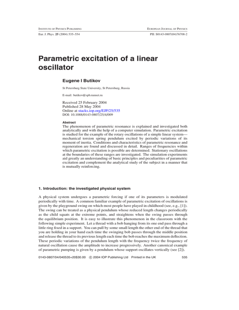 Butikov - Parametric Excitation of a Linear Oscillator - 2004.pdf Butikov - Parametric Excitation of a Linear Oscillator - 2004.pdf