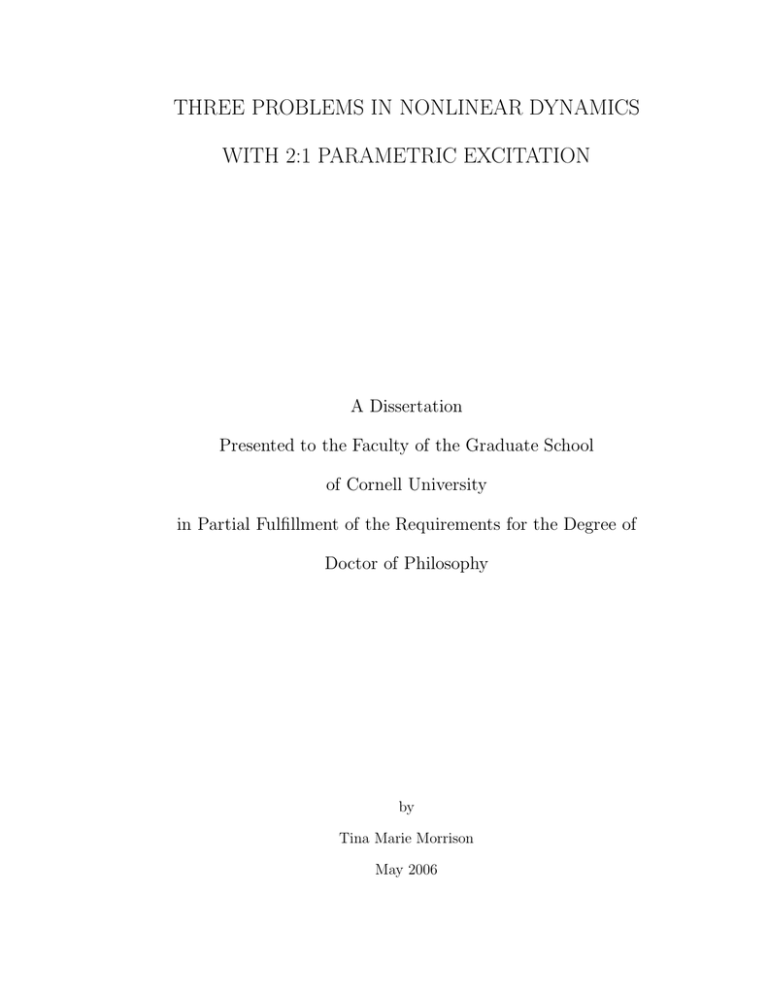 Morrison - Three Problems in Nonlinear Dynamics with 2_1 Parametric Excitation - 2006.pdf Morrison - Three Problems in Nonlinear Dynamics with 2_1 Parametric Excitation - 2006.pdf
