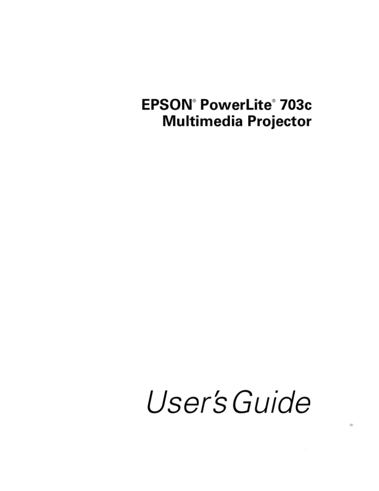 Epson PowerLite 703C User manual Epson PowerLite 703C User manual