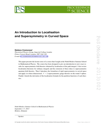 An introduction to localisation and supersymmetry in curved space An introduction to localisation and supersymmetry in curved space