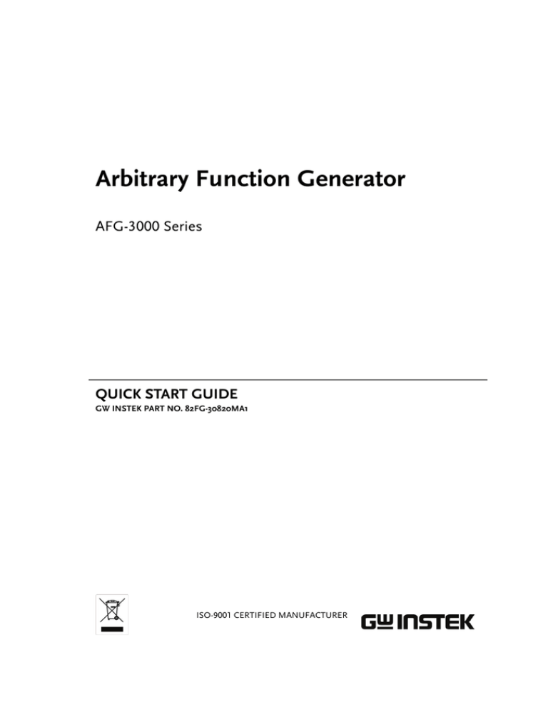 Manual for Arbitrary Signal and Function Generator 50Mhz Manual for Arbitrary Signal and Function Generator 50Mhz
