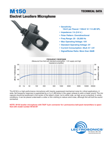 Electret Lavaliere Microphone Electret Lavaliere Microphone