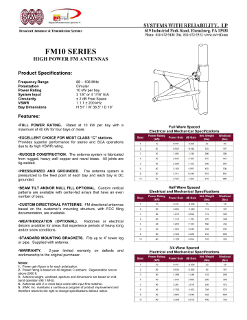 FM10 SERIES FM10 SERIES