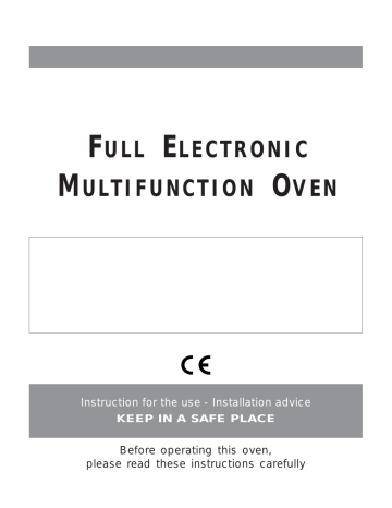 FULL ELECTRONIC MULTIFUNCTION OVEN FULL ELECTRONIC MULTIFUNCTION OVEN