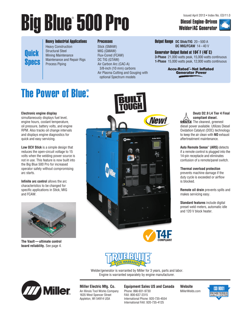 Big Blue® 500 Pro Big Blue® 500 Pro