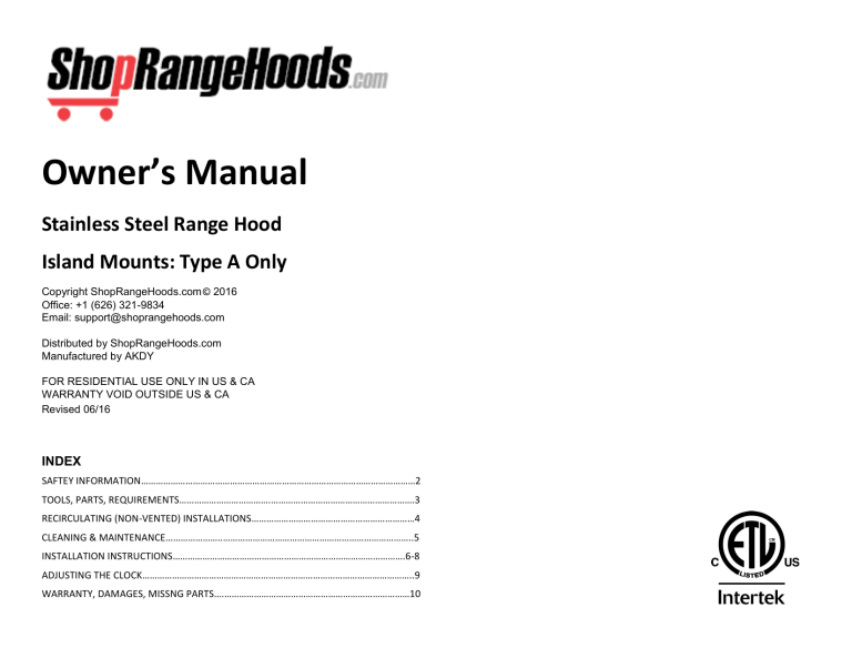 Owner`s Manual Owner`s Manual