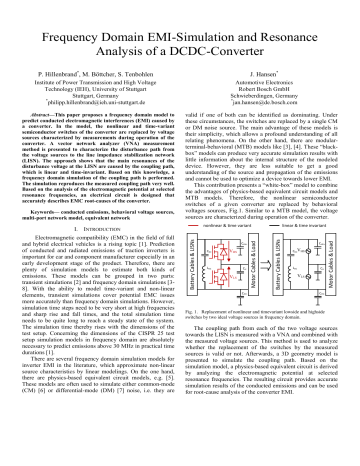 Frequency Domain EMI-Simulation and Resonance Analysis of a Frequency Domain EMI-Simulation and Resonance Analysis of a