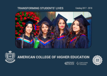 Degree Catalog - American College of Higher Education Degree Catalog - American College of Higher Education