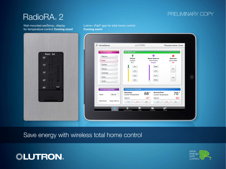 RadioRA® 2 - JTN Electrical RadioRA® 2 - JTN Electrical