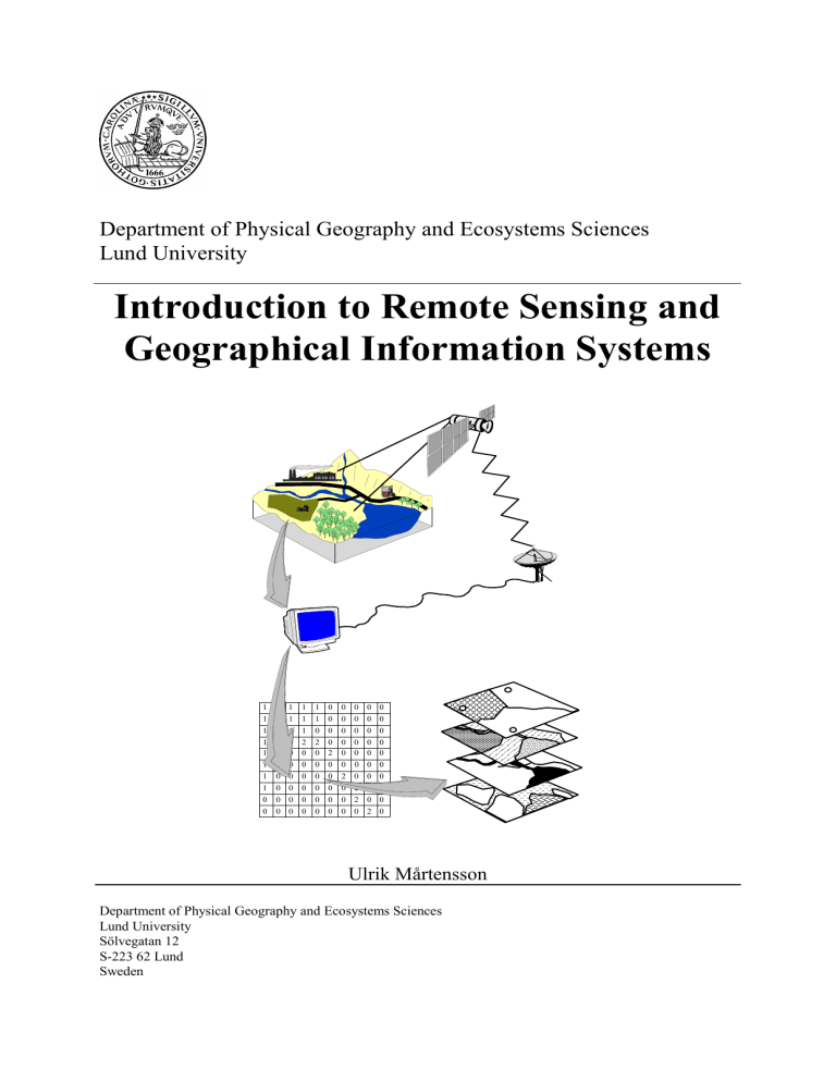 introduction to remote sensing - Department of Physical Geography introduction to remote sensing - Department of Physical Geography