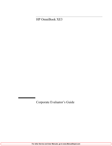 HP OmniBook XE3 Corporate Evaluator`s Guide | Manualzz HP OmniBook XE3 Corporate Evaluator`s Guide | Manualzz