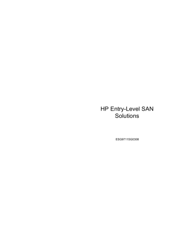HP Entry-Level SAN Solutions HP Entry-Level SAN Solutions