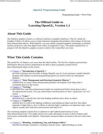 OpenGL Programming Guide OpenGL Programming Guide