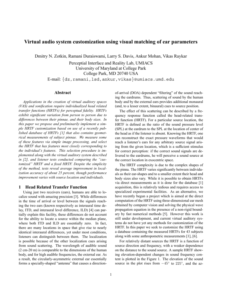 Virtual audio system customization using visual Virtual audio system customization using visual