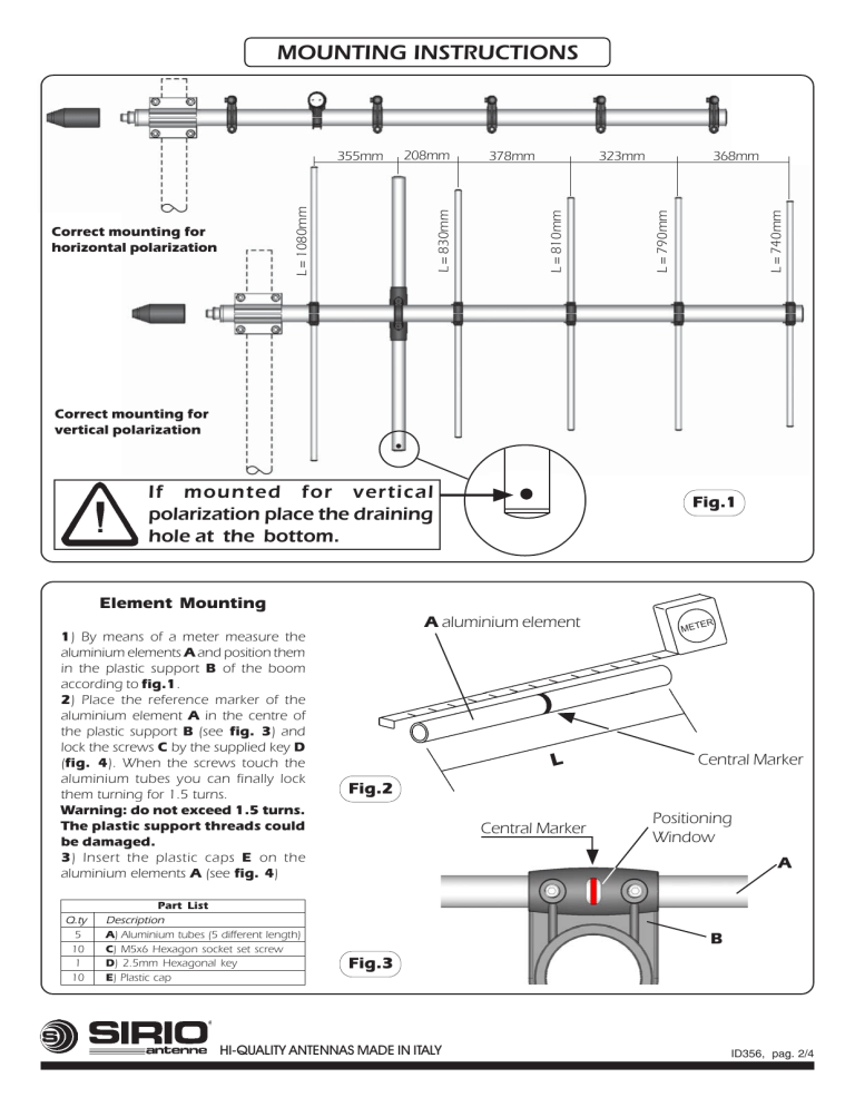 MOUNTING INSTRUCTIONS MOUNTING INSTRUCTIONS