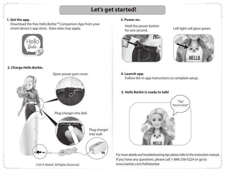 Mattel Hello Barbie Doll User manual Mattel Hello Barbie Doll User manual