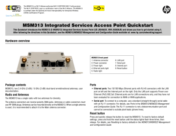 MSM313 Integrated Services Access Point Quickstart v5 MSM313 Integrated Services Access Point Quickstart v5