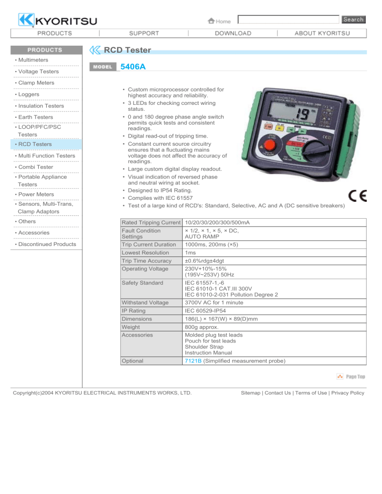 RCD Tester 5406A RCD Tester 5406A