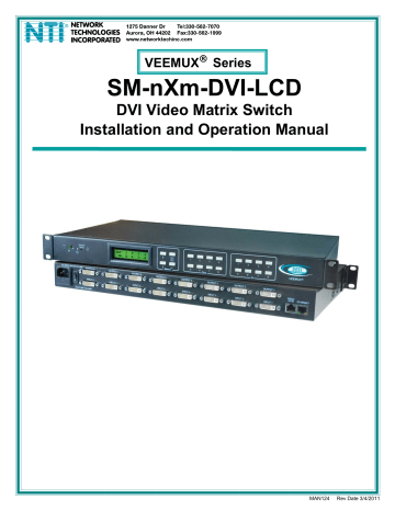 NTI VEEMUX SM-nXm-DVI-LCD Installation and Operation Manual | Manualzz