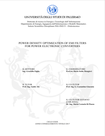power density optimization of emi filters for power power density optimization of emi filters for power