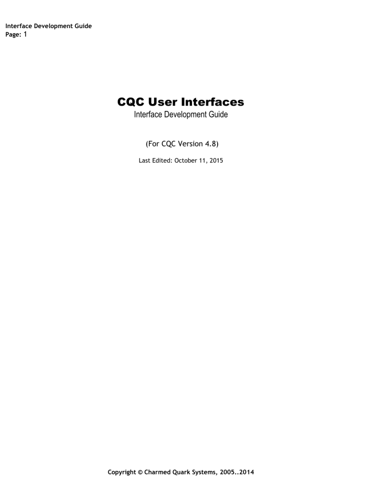 Interface Development Guide Interface Development Guide