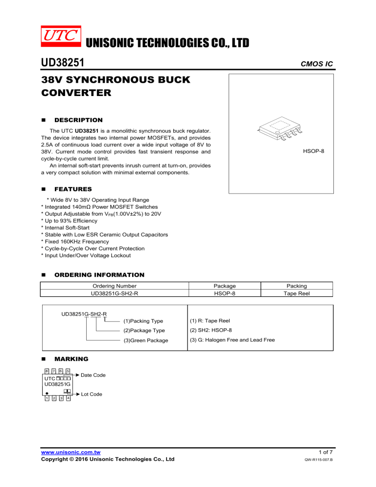 unisonic technologies co., ltd ud38251 unisonic technologies co., ltd ud38251