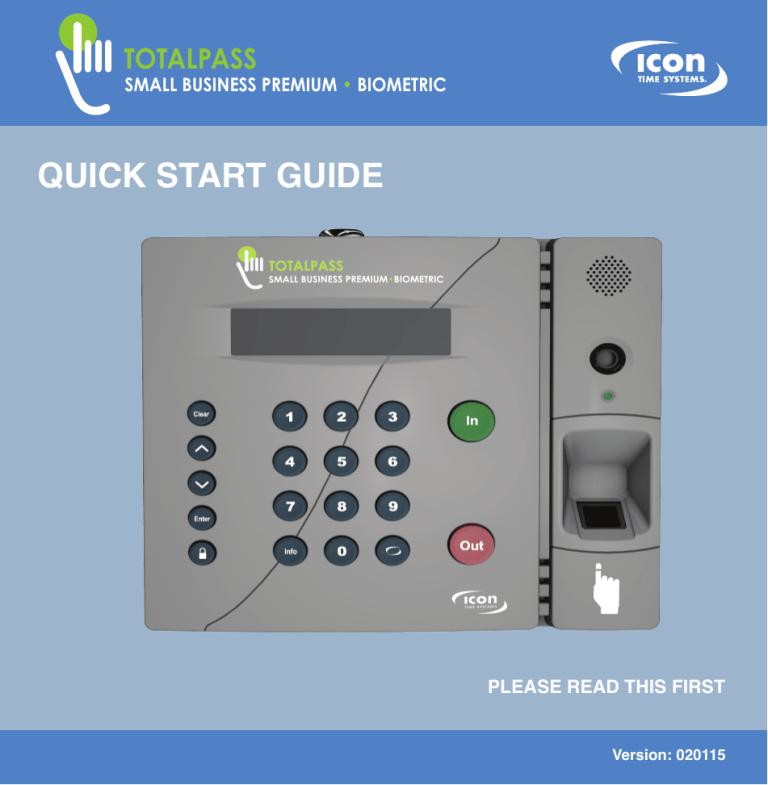 quick start guide - Time Clock Express quick start guide - Time Clock Express