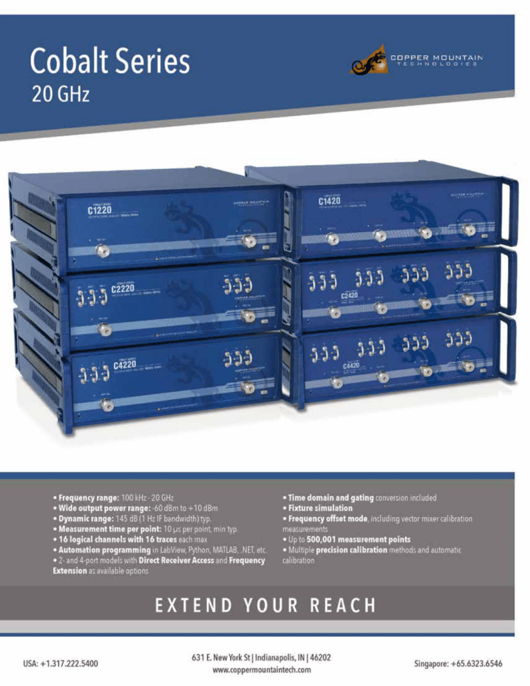 Cobalt 20 GHz Data Sheet - Copper Mountain Technologies Cobalt 20 GHz Data Sheet - Copper Mountain Technologies
