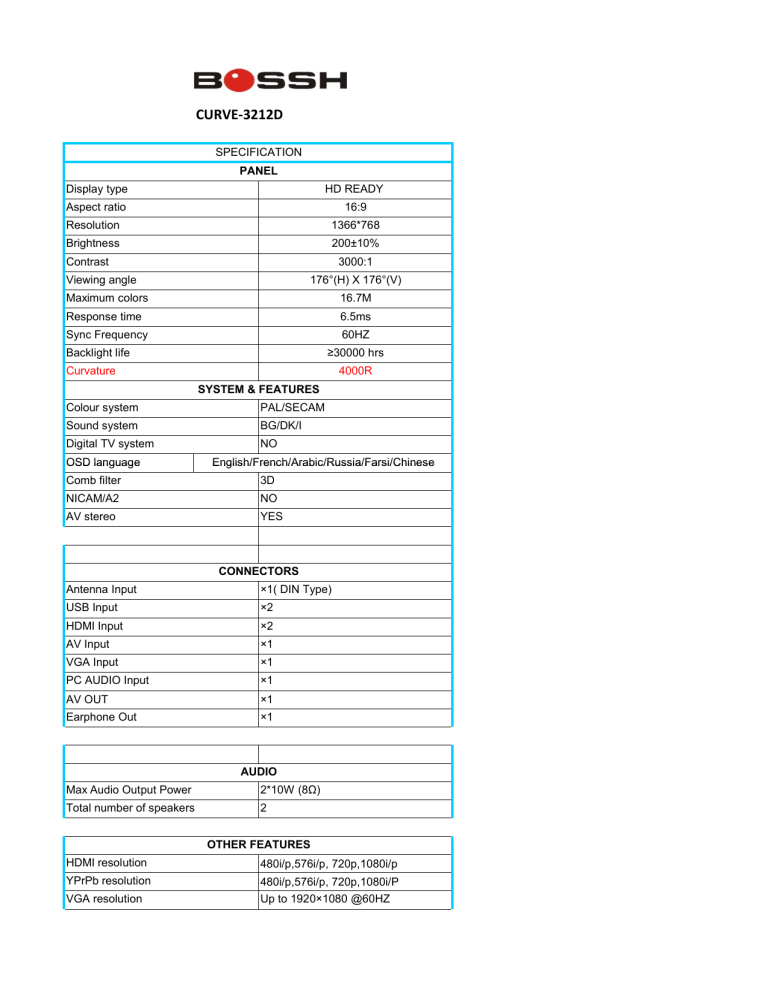 curve-3212d - BOSSH Curved curve-3212d - BOSSH Curved