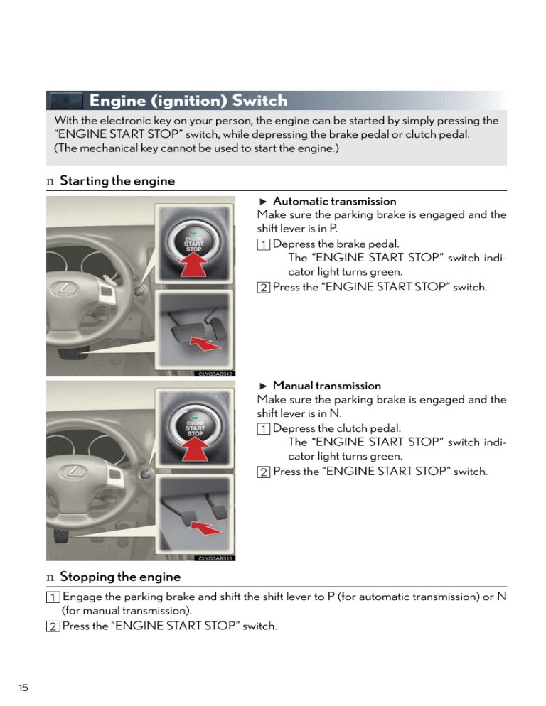 Engine (ignition) Switch Engine (ignition) Switch