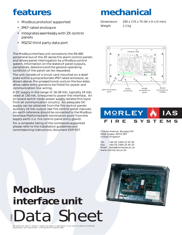 Modbus interface unit - Honeywell Partner Connect Modbus interface unit - Honeywell Partner Connect