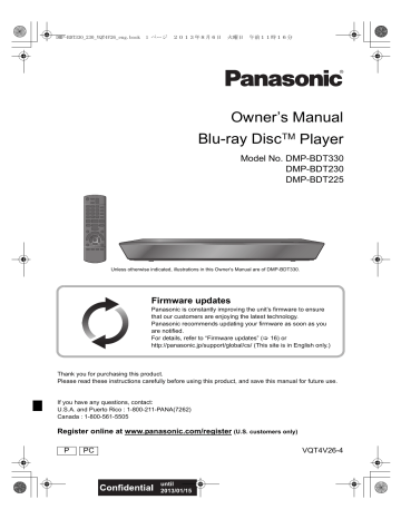 Owner`s Manual Blu-ray DiscTM Player Owner`s Manual Blu-ray DiscTM Player
