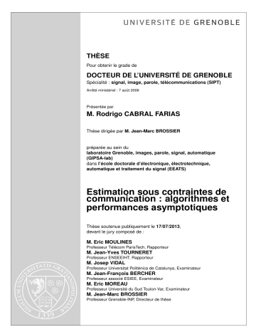 Estimation sous contraintes de communication Estimation sous contraintes de communication