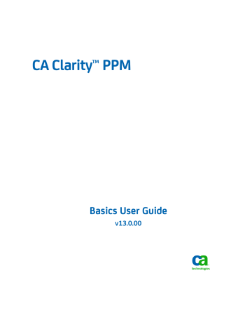 CA Clarity PPM Basics User Guide | Manualzz CA Clarity PPM Basics User Guide | Manualzz
