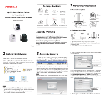 Foscam FI9826W Quick Installation Manual | Manualzz Foscam FI9826W Quick Installation Manual | Manualzz