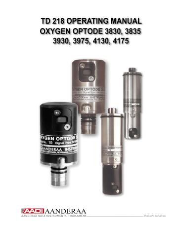 Appendix 7 Improve Accuracy of the Oxygen Optode 3975 (1-4V) Appendix 7 Improve Accuracy of the Oxygen Optode 3975 (1-4V)