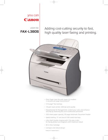 Adding cost-cutting security to fast, high quality laser faxing and Adding cost-cutting security to fast, high quality laser faxing and