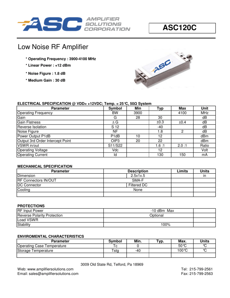 ASC120C - Amplifier Solutions ASC120C - Amplifier Solutions