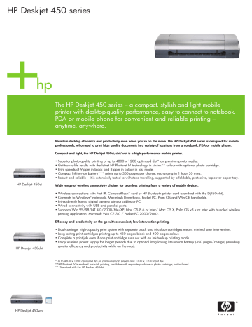 HP Deskjet 450 series HP Deskjet 450 series