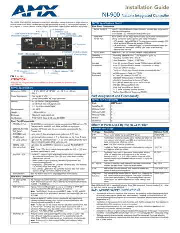 AMX FG2105-90 Installation manual | Manualzz AMX FG2105-90 Installation manual | Manualzz