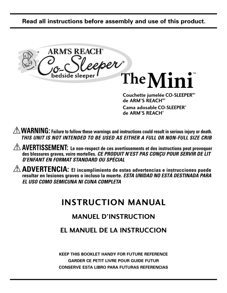 Read all instructions before assembly and use Read all instructions before assembly and use