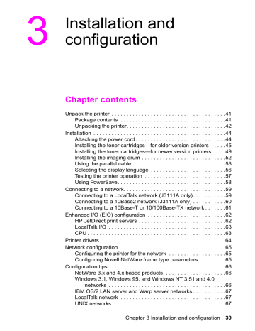 3 Installation and configuration 3 Installation and configuration